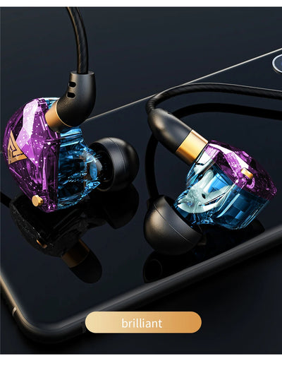 QKZ SK8 Wired In-Ear Earphones with Mic – HiFi Stereo Heavy Bass, 3.5mm