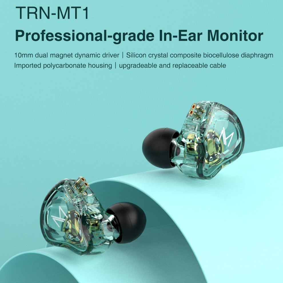 TRN MT1 HiFi In-Ear Monitor Earphones – With or Without Mic, Dynamic DJ Monitors