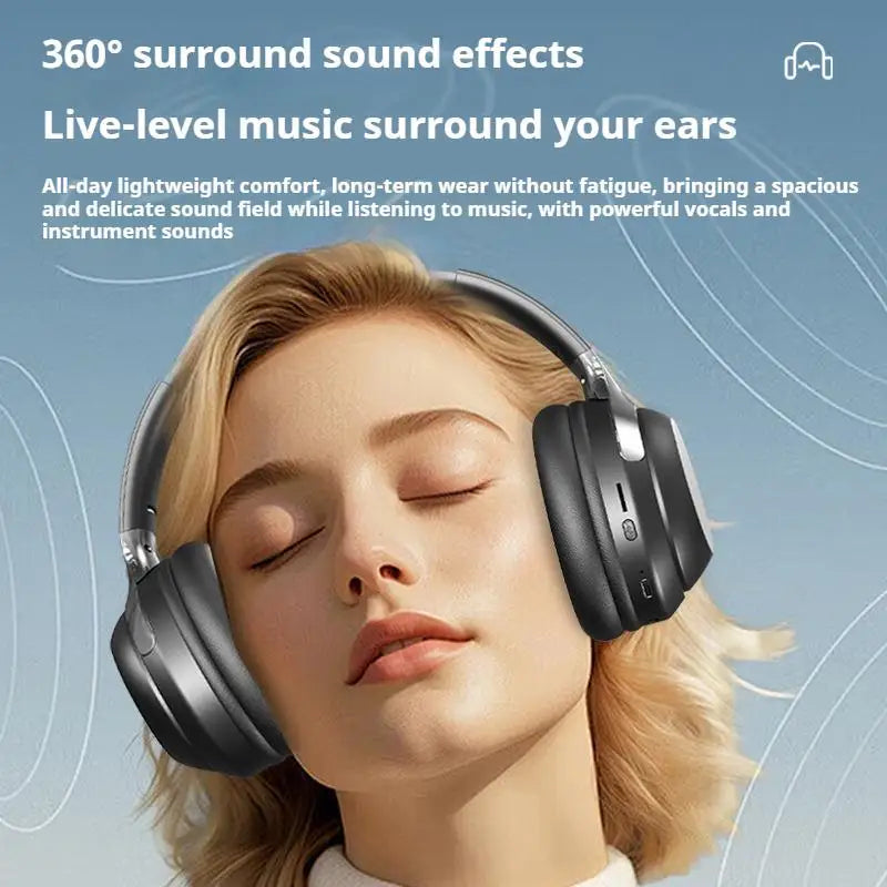 Hridz foldable wireless Bluetooth over-ear headphones with noise reduction and HD mic – photo 2