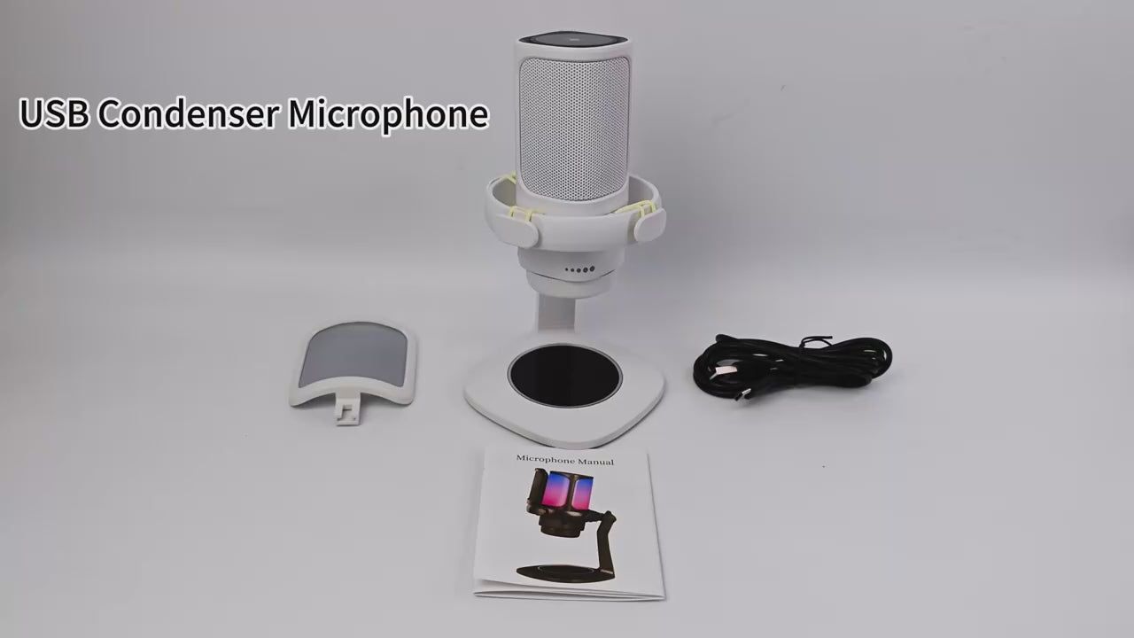 Hridz Professional Gaming Mic - USB High-Quality Condenser Microphone Noise Cancelling with One Click Mute