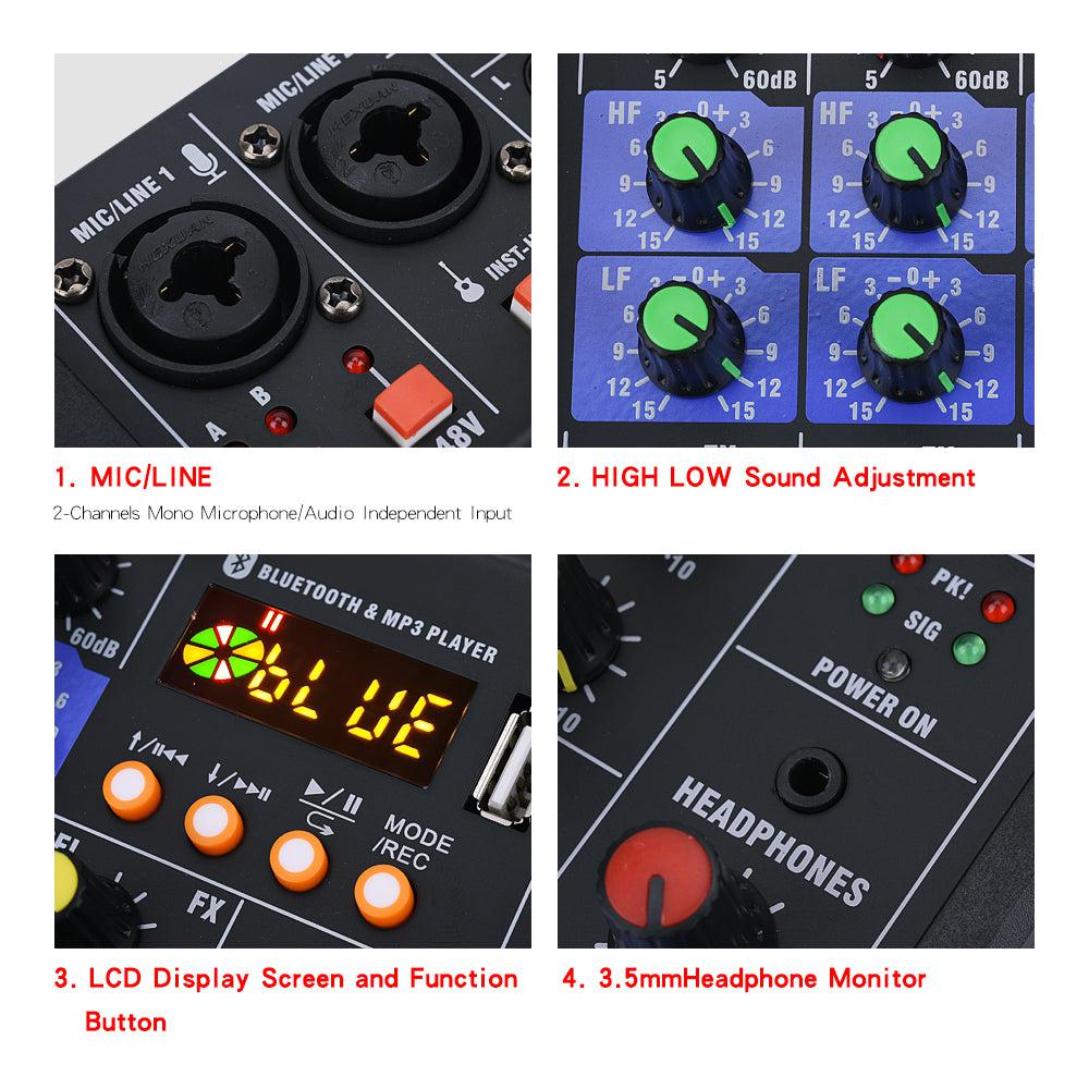 Hridz karaoke machine 4-channel mixer with wireless mics – image 3