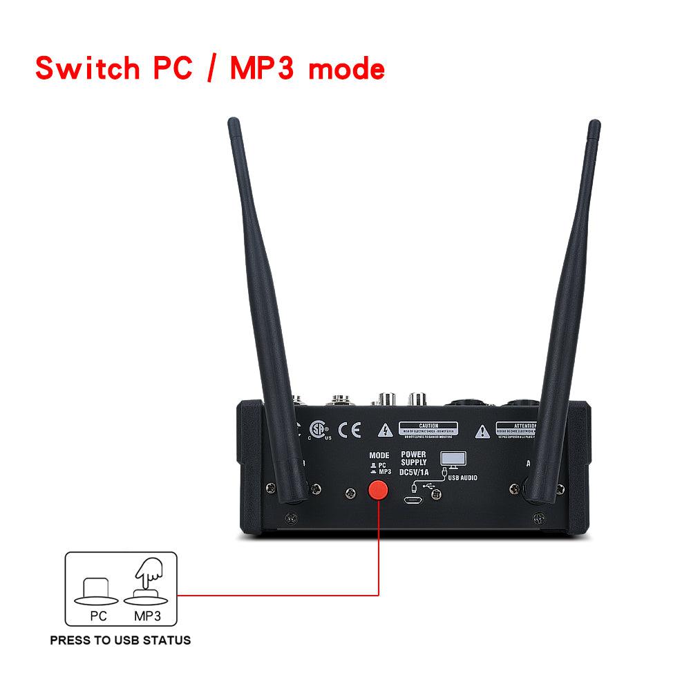 Hridz karaoke machine 4-channel mixer with wireless mics – image 5