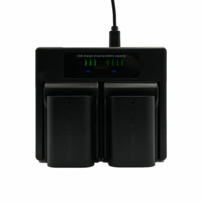 Hridz LP-E6/LP-E6NH Dual Battery Charger for Canon EOS R/R5/R6/5D/6D/7D/60D-90D