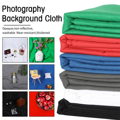 Hridz Photography Muslin Backdrop 2x3m & 3x3.6m – Green Screen, White, Black, Grey, Blue