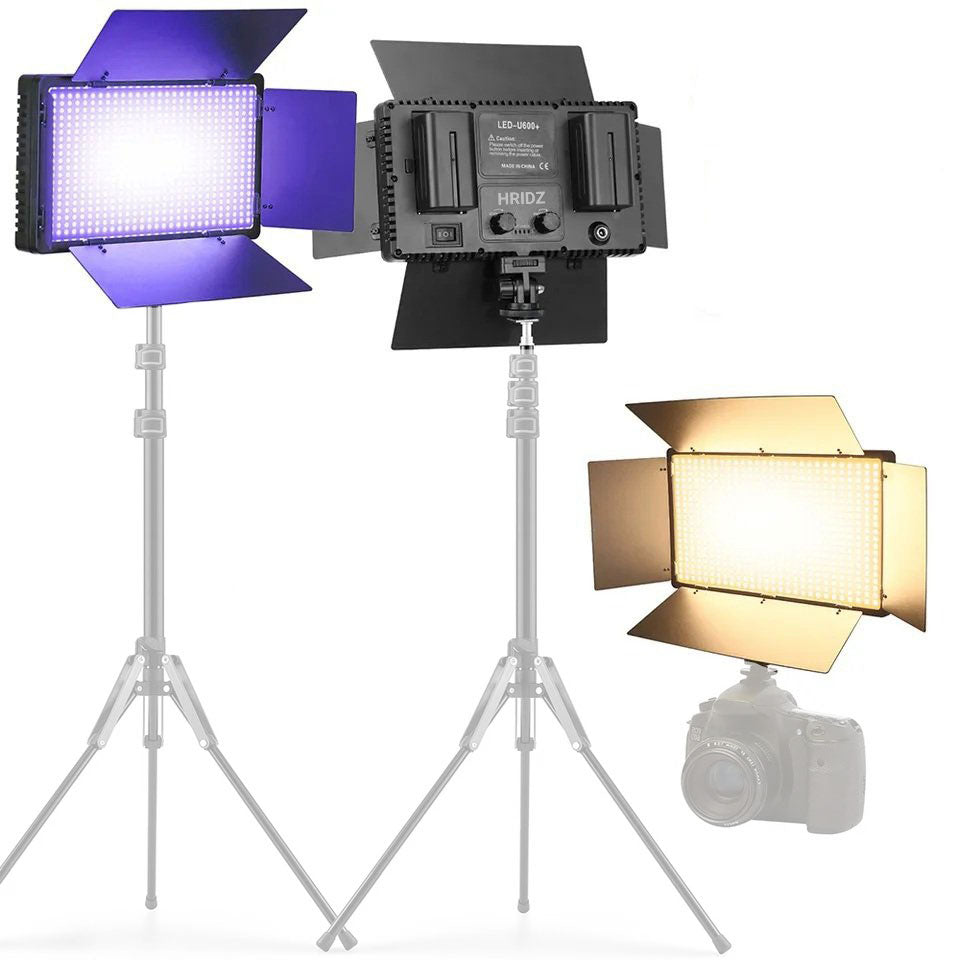 Hridz RGB LED Video Light – Dimmable Bi-Color, Adjustable RGB, Remote-Controlled Studio Light (U600+ / U800+)