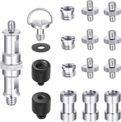 Hridz Tripod Screw Adapter – 1/4" to 3/8" Spigot Converter for Camera, Flash & Mic Rigs